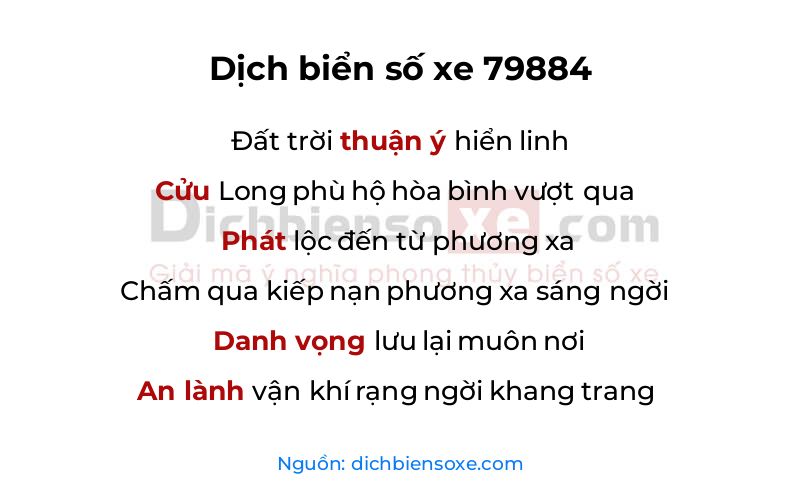 Dịch thơ biển số 79884