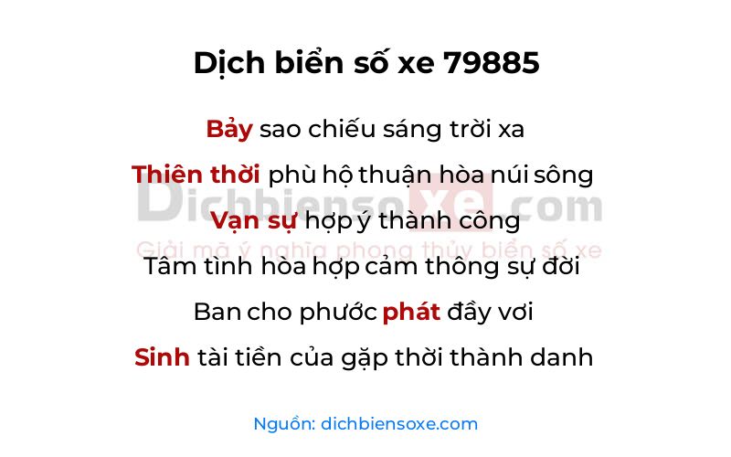Dịch thơ biển số 79885