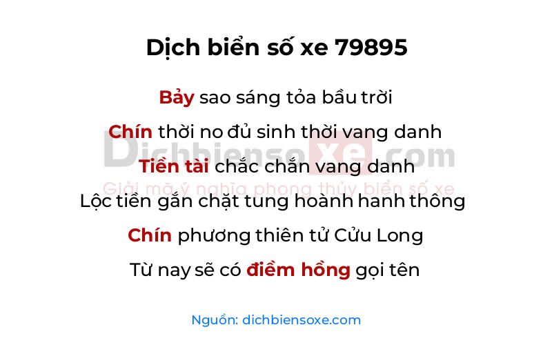 Dịch thơ biển số 79895
