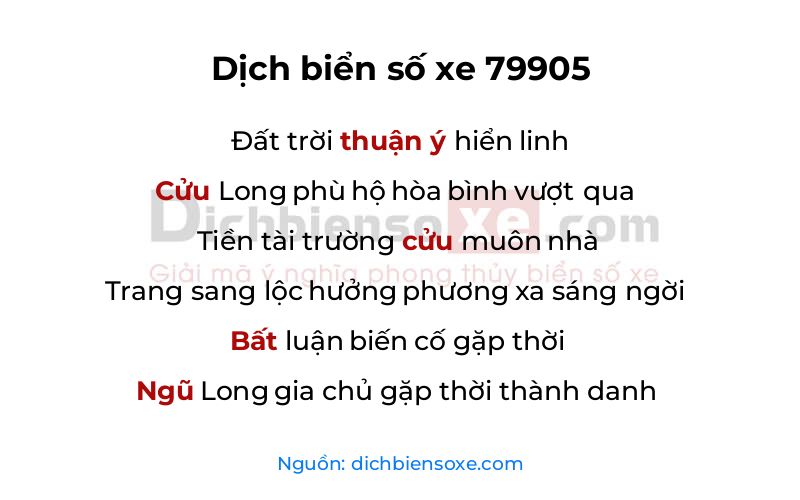 Dịch thơ biển số 79905