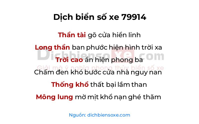 Dịch thơ biển số 79914