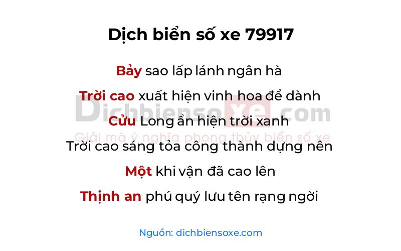 Dịch thơ biển số 79917