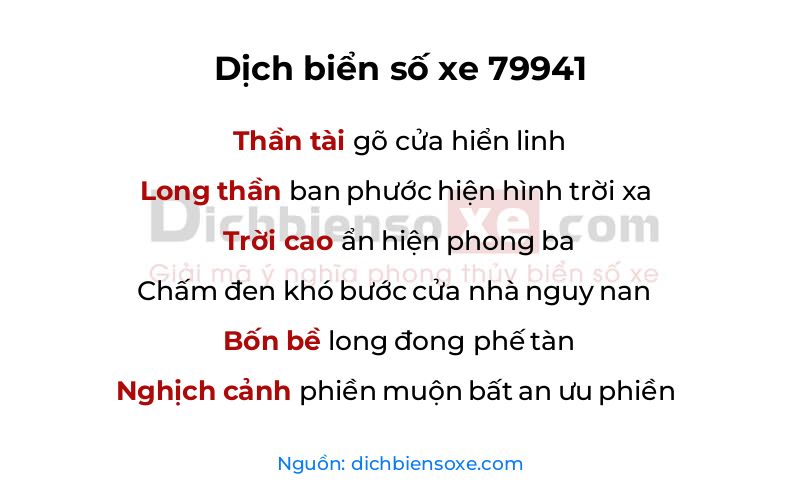 Dịch thơ biển số 79941