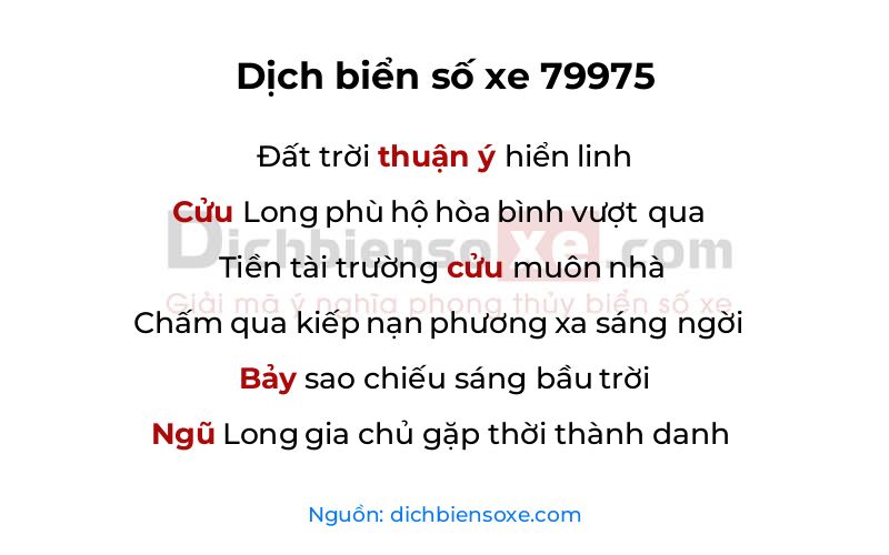 Dịch thơ biển số 79975