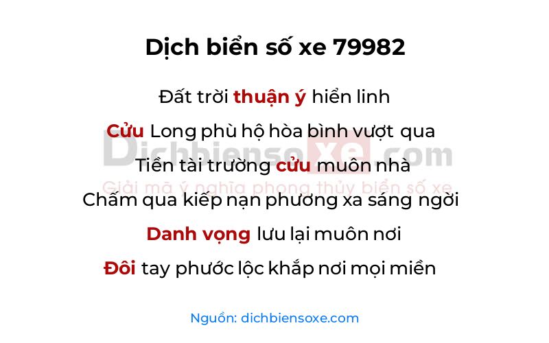 Dịch thơ biển số 79982
