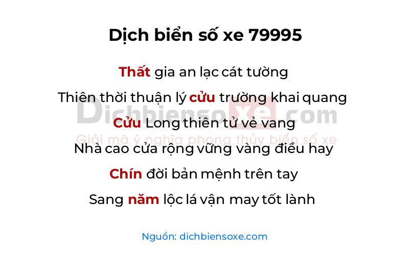 Dịch thơ biển số 79995