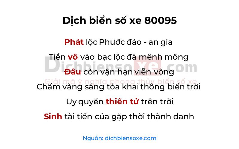 Dịch thơ biển số 80095