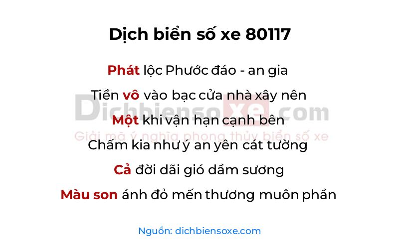 Dịch thơ biển số 80117