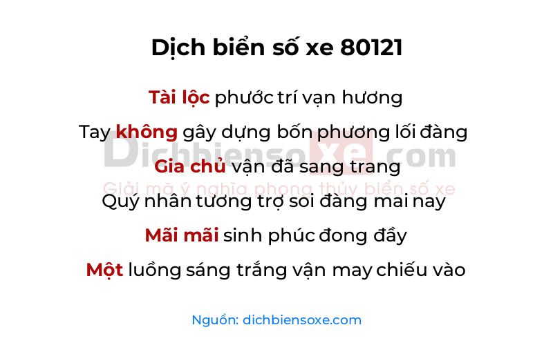 Dịch thơ biển số 80121