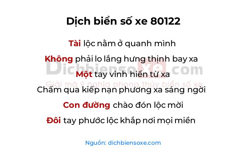 Dịch thơ biển số 80122