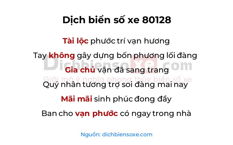 Dịch thơ biển số 80128