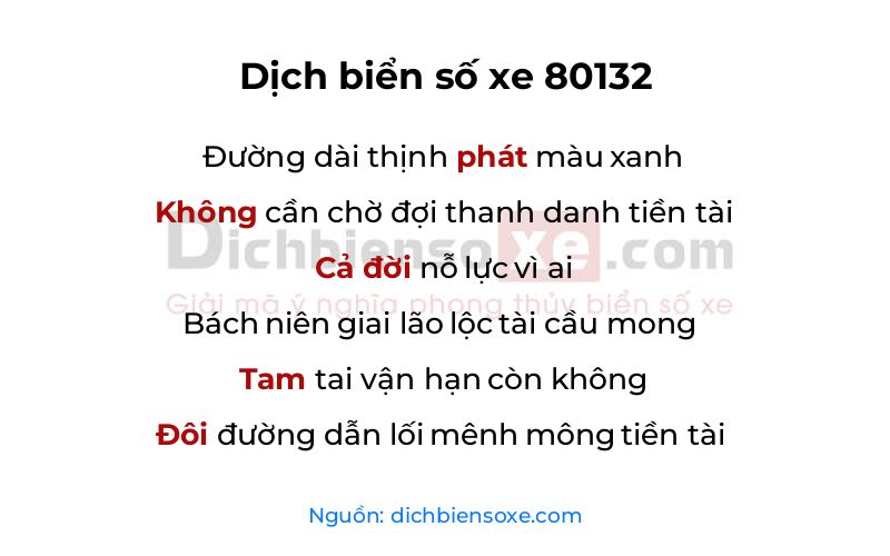 Dịch thơ biển số 80132