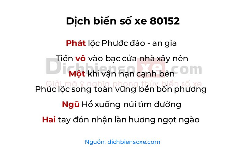 Dịch thơ biển số 80152