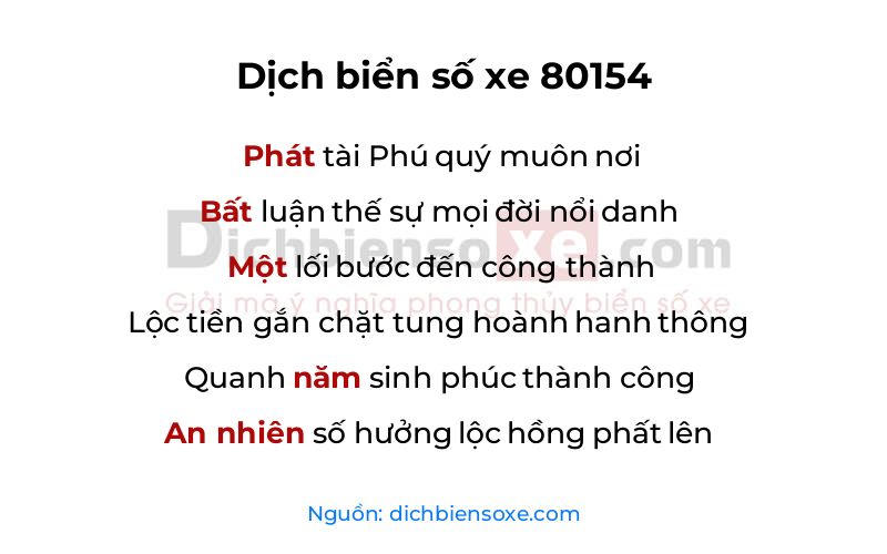 Dịch thơ biển số 80154