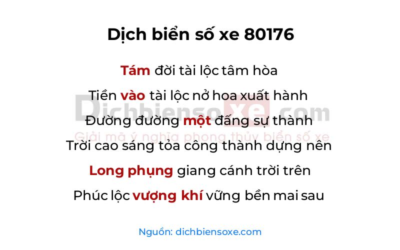 Dịch thơ biển số 80176
