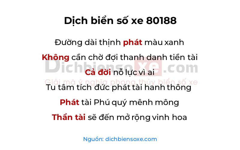 Dịch thơ biển số 80188