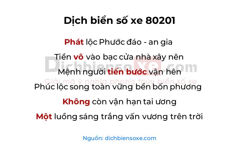 Dịch thơ biển số 80201