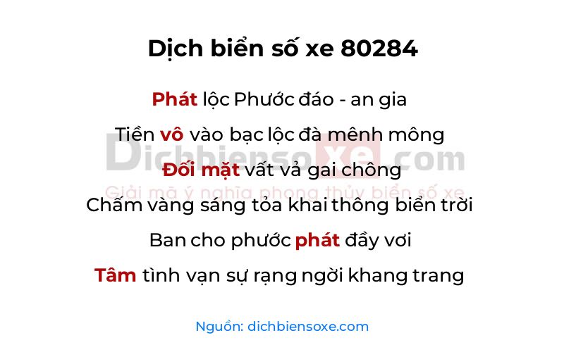 Dịch thơ biển số 80284