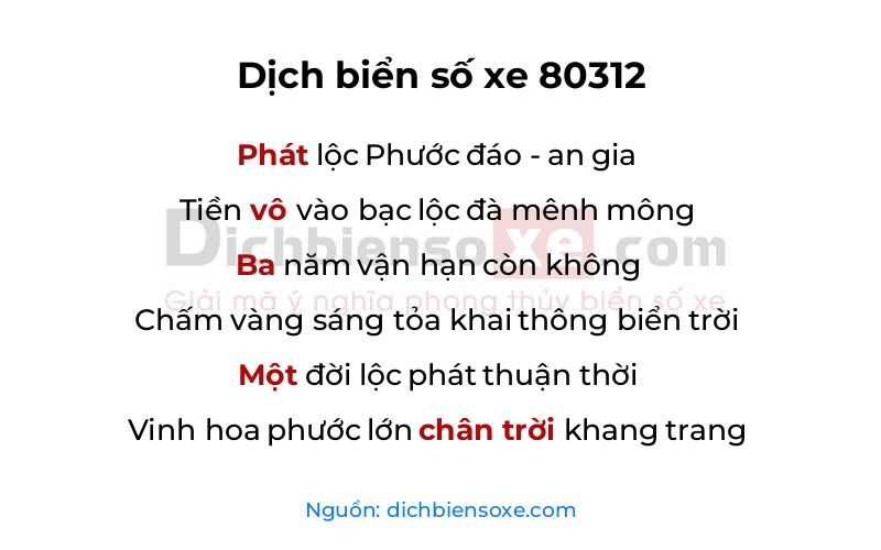 Dịch thơ biển số 80312