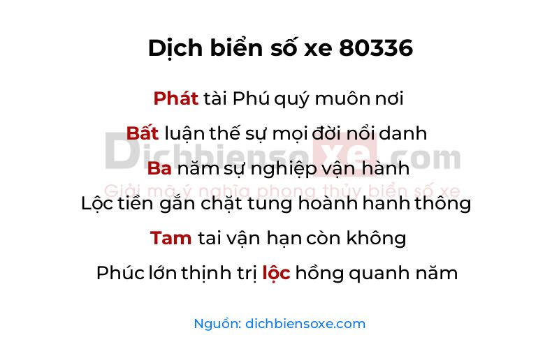Dịch thơ biển số 80336