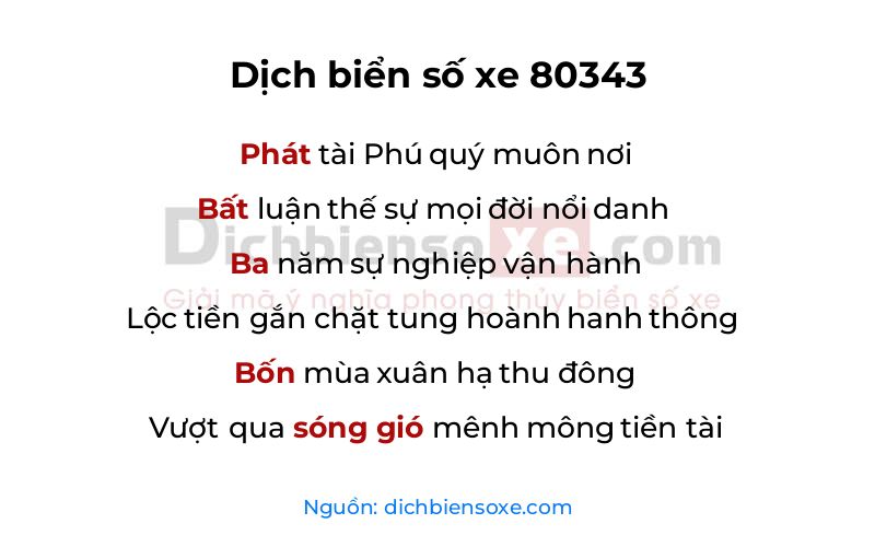 Dịch thơ biển số 80343