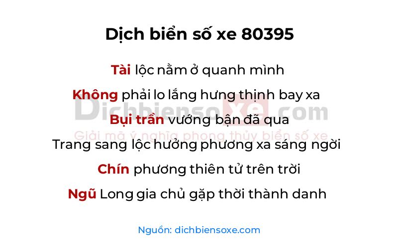 Dịch thơ biển số 80395
