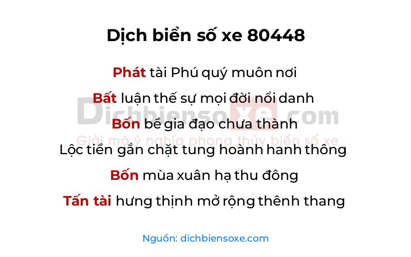 Dịch thơ biển số 80448
