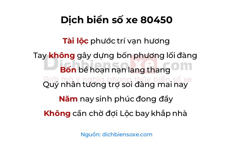 Dịch thơ biển số 80450