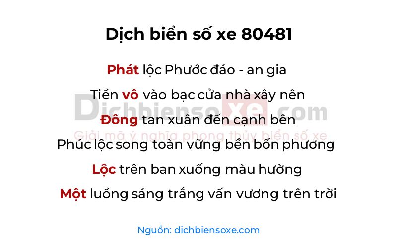 Dịch thơ biển số 80481