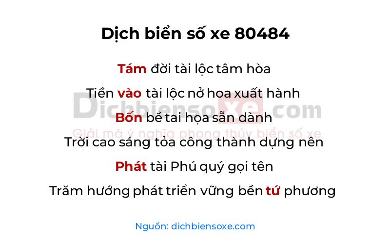 Dịch thơ biển số 80484