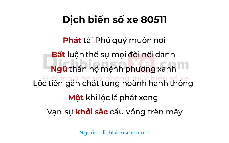 Dịch thơ biển số 80511