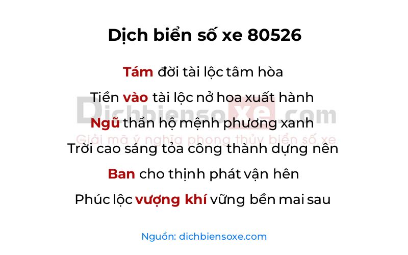 Dịch thơ biển số 80526
