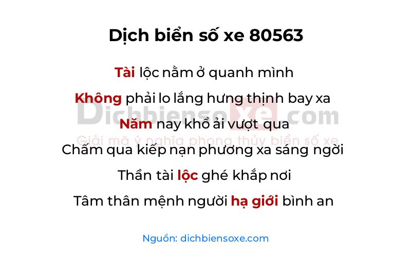 Dịch thơ biển số 80563