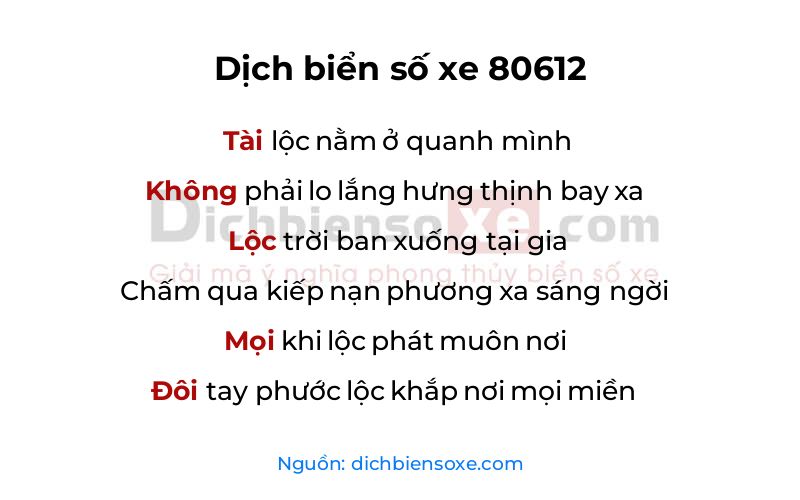Dịch thơ biển số 80612