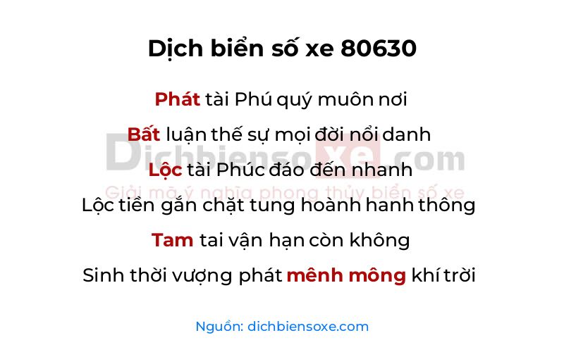 Dịch thơ biển số 80630