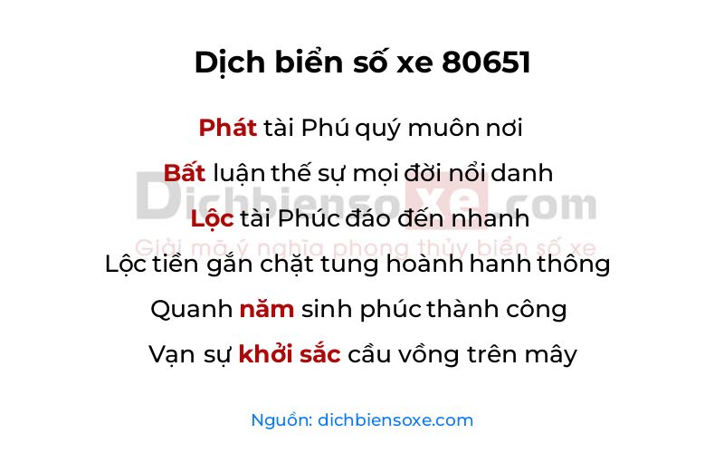 Dịch thơ biển số 80651