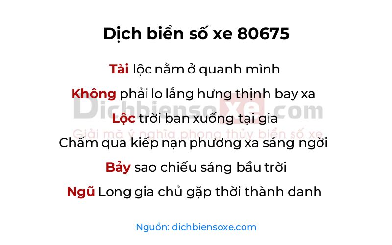 Dịch thơ biển số 80675