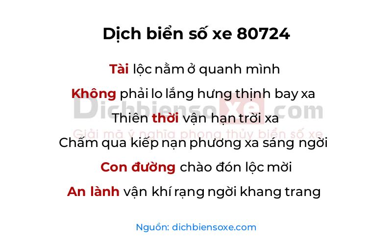 Dịch thơ biển số 80724