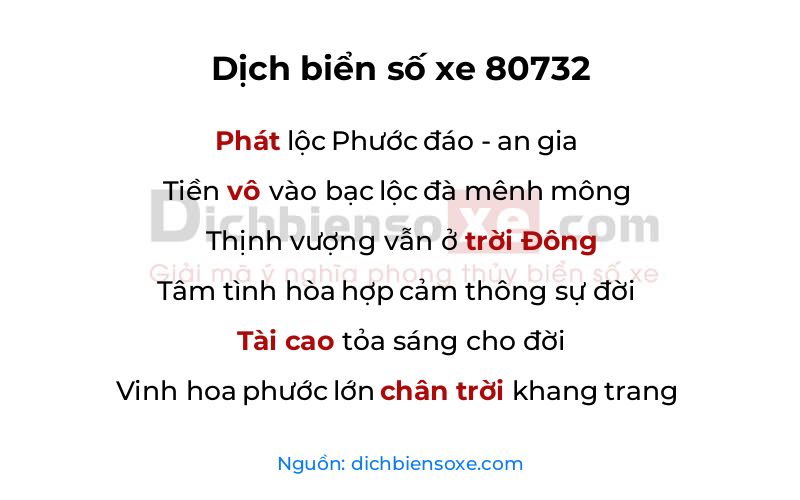 Dịch thơ biển số 80732
