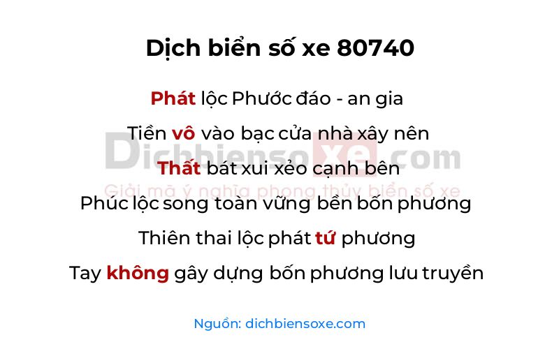 Dịch thơ biển số 80740
