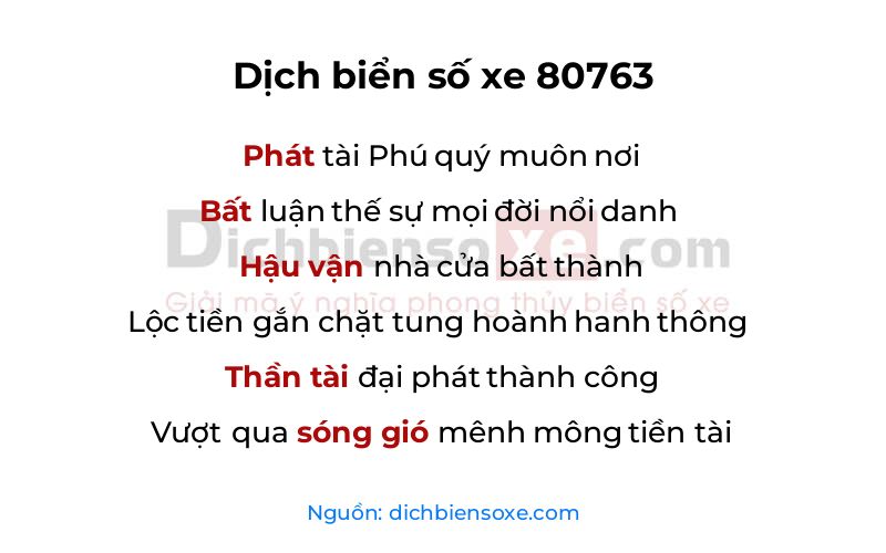 Dịch thơ biển số 80763