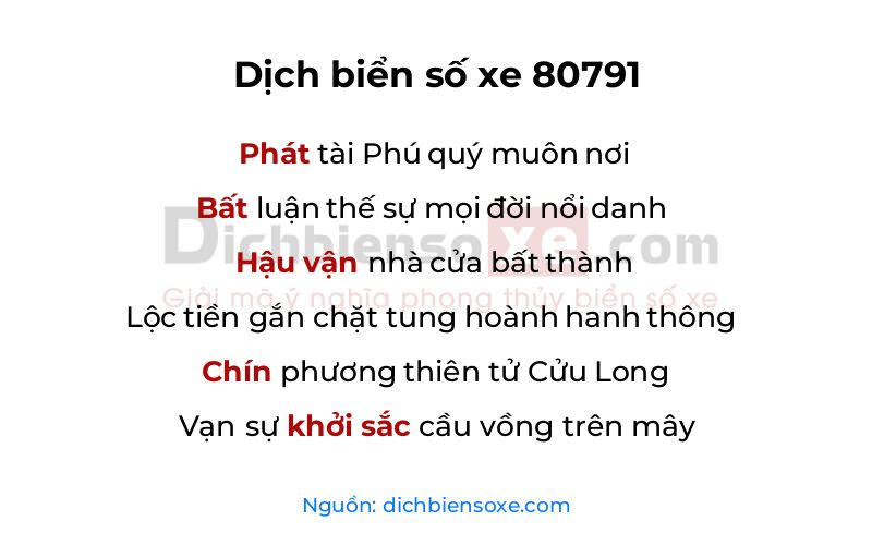 Dịch thơ biển số 80791