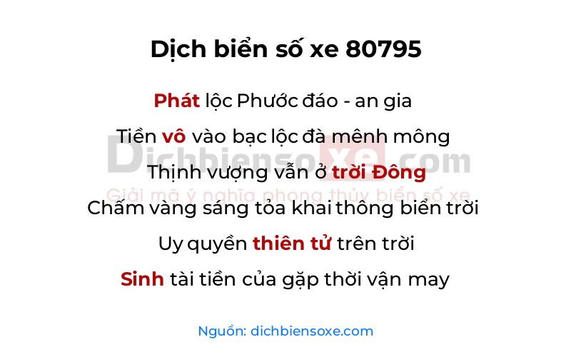 Dịch thơ biển số 80795