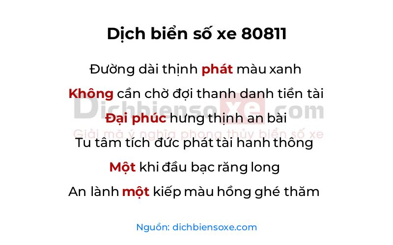 Dịch thơ biển số 80811