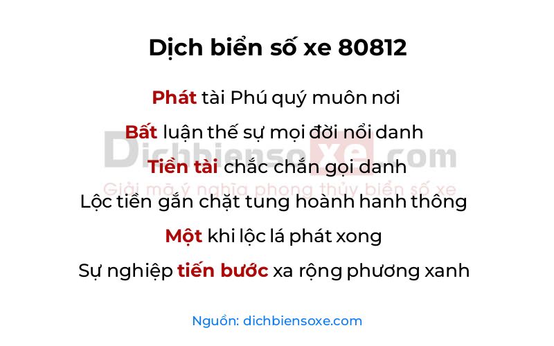 Dịch thơ biển số 80812