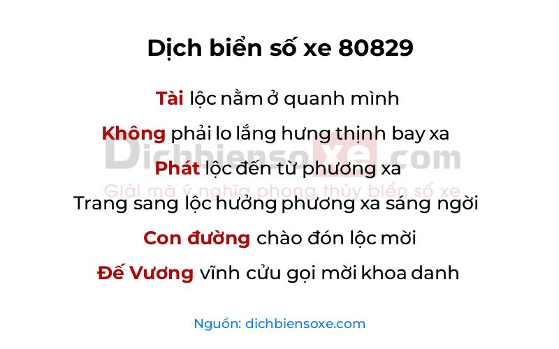 Dịch thơ biển số 80829