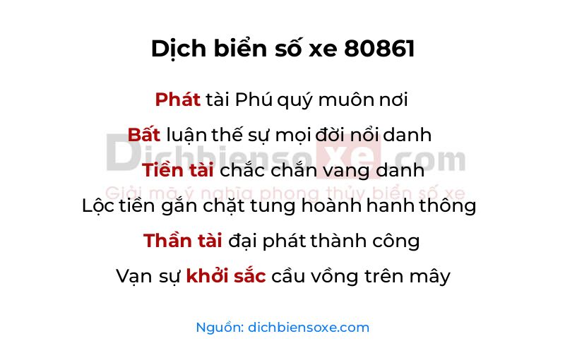 Dịch thơ biển số 80861