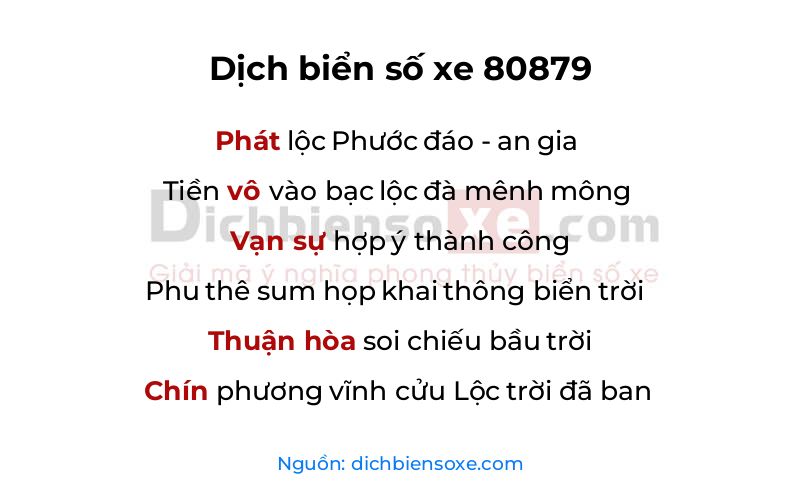 Dịch thơ biển số 80879