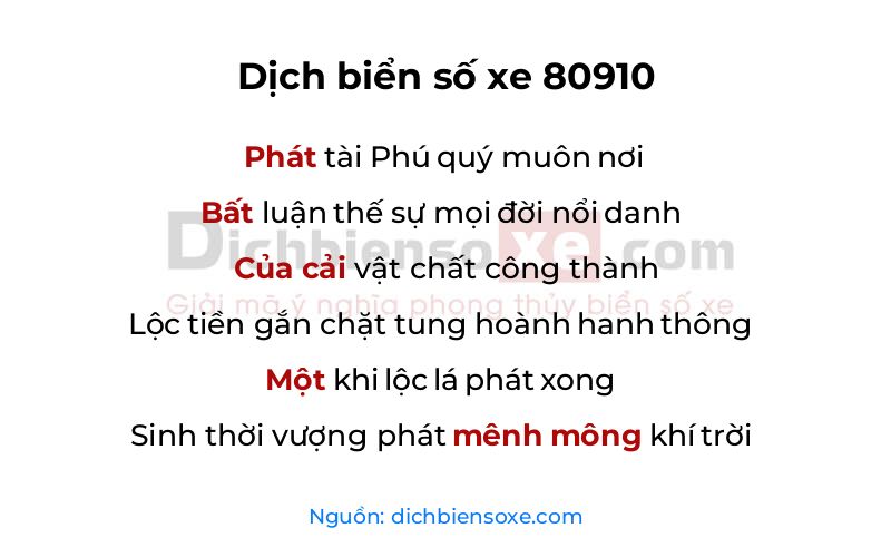 Dịch thơ biển số 80910