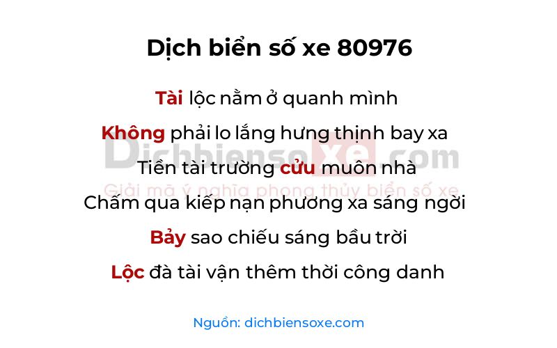 Dịch thơ biển số 80976